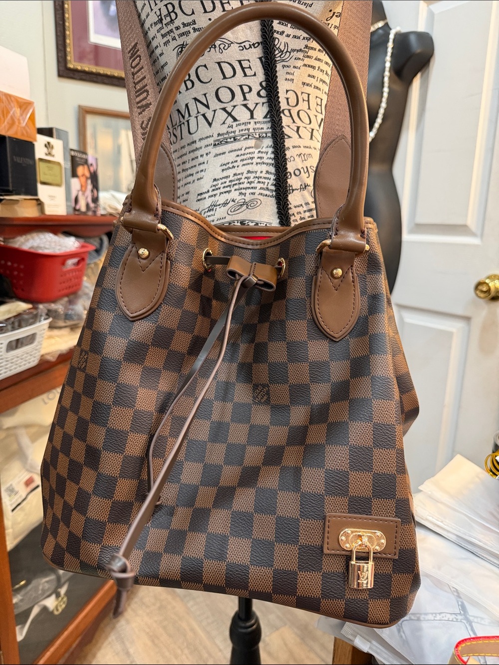 Neo noe tote monogram checker tote